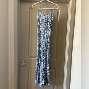 Ecote Blue and White Floral Maxi Dress